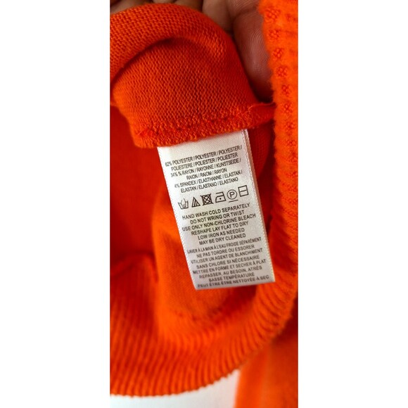 Free People Beach TGIF Orange Balloon Sleeve Pullover Sweater Soft Large L Boho - Picture 5 of 9